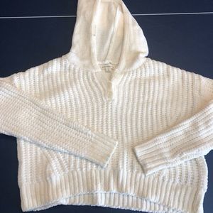 Cropped fuzzy sweater